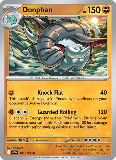 Donphan 103/191 Common Surging Sparks Pokemon Near Mint