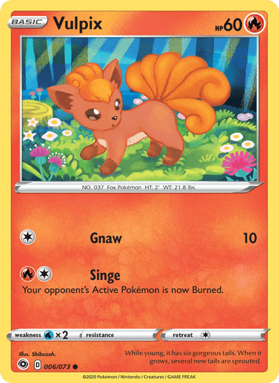 Vulpix 006/073 Common Champion's Path Pokemon Near Mint