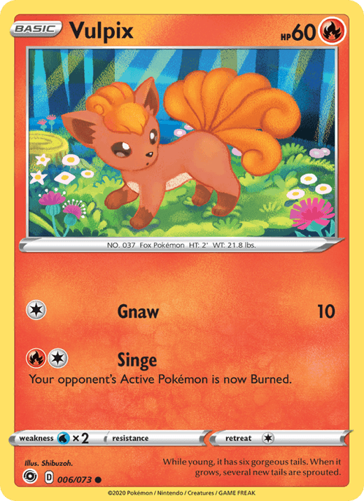 Vulpix 006/073 Common Champion's Path Pokemon Near Mint
