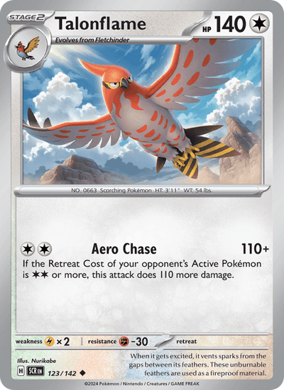Talonflame 123/142 Uncommon Stellar Crown Pokemon Reverse Holo Near Mint