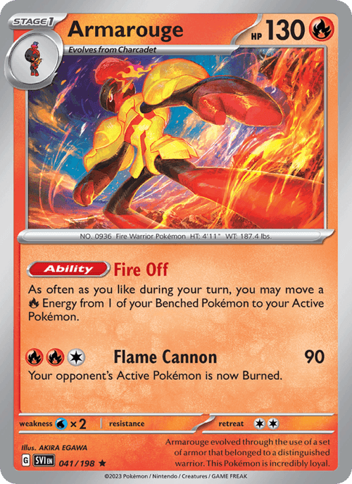 Armarouge 041/198 Rare Scarlet & Violet Pokemon Holo Near Mint