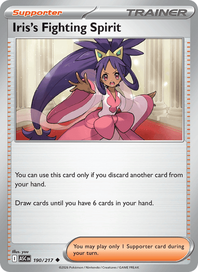 Iris's Fighting Spirit 190/217 Uncommon ME: Ascended Heroes Pokemon NM