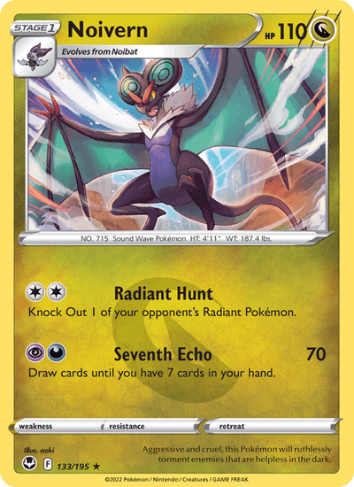 Noivern 133/195 Rare Silver Tempest Pokemon Near Mint