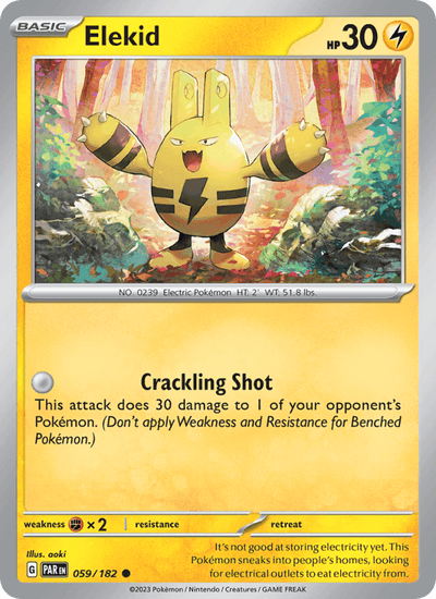Elekid 059/182 Common Paradox Rift Pokemon Reverse Holo Near Mint