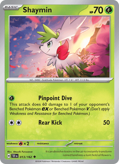 Shaymin 013/162 Uncommon Temporal Forces Pokemon Reverse Holo Near Mint