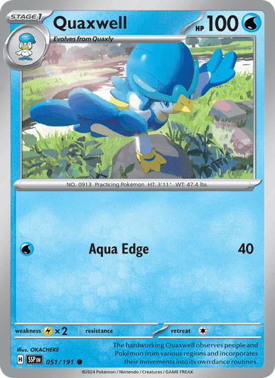 Quaxwell 051/191 Common Surging Sparks Pokemon Reverse Holo Near Mint