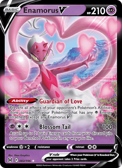 Enamorus V 082/196 Holo V Rare Lost Origin Pokemon Near Mint