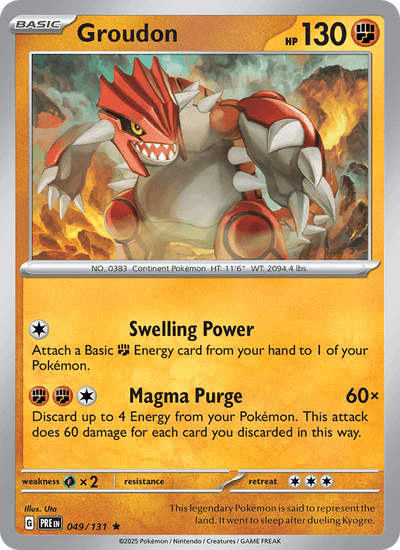 Groudon 049/131 Holo Rare SV: Prismatic Evolutions Pokemon Holo Near Mint