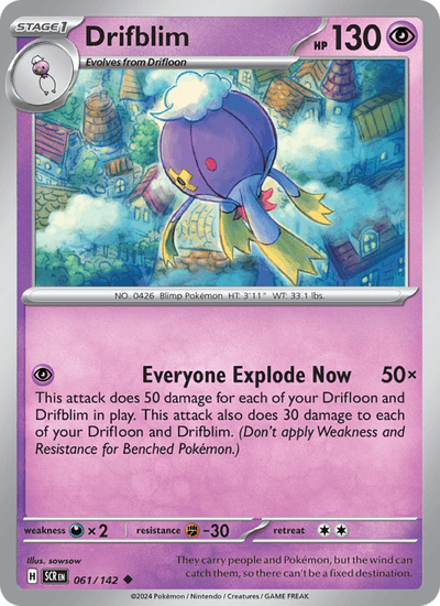 Drifblim 61/142 Uncommon Stellar Crown Pokemon Near Mint