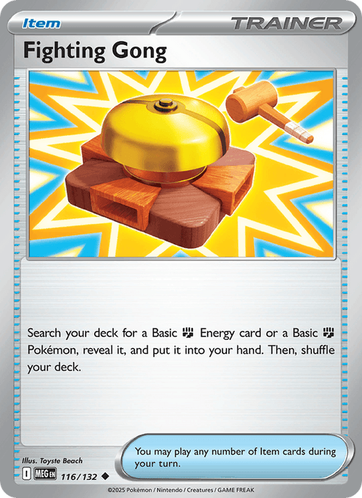 Fighting Gong 116/132 Uncommon Mega Evolution Pokemon Near Mint