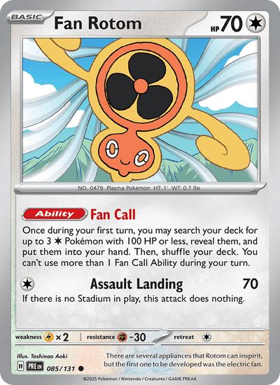 Fan Rotom 085/131 Common SV: Prismatic Evolutions Pokemon Near Mint