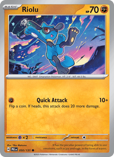 Riolu 050/131 Common SV: Prismatic Evolutions Pokemon Near Mint