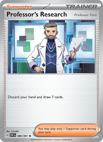 Professor's Research 088/091 Rare Paldean Fates Pokemon Holo Near Mint