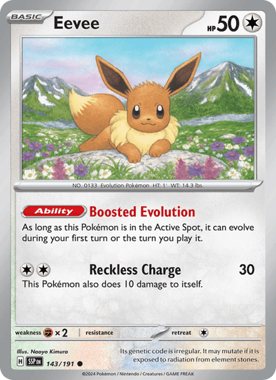 Eevee 143/191 Common Surging Sparks Pokemon Near Mint