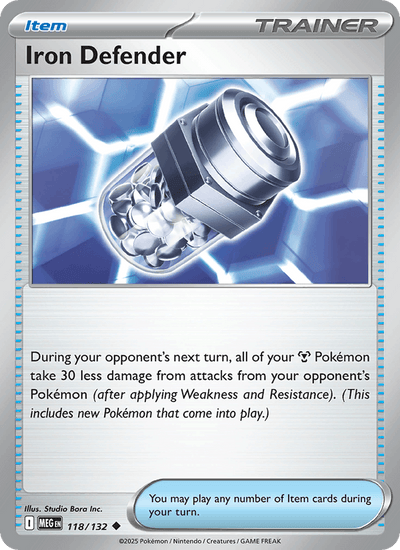 Iron Defender 118/132 Uncommon Mega Evolution Pokemon Near Mint