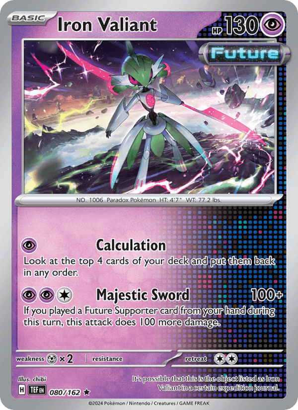 Iron Valiant 080/162 Rare Temporal Forces Pokemon Holo Near Mint