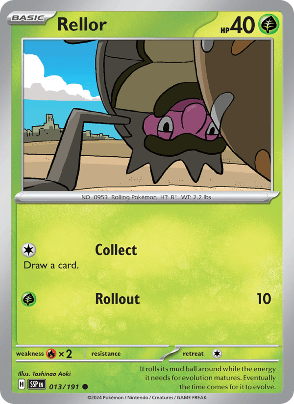 Rellor 013/191 Common Surging Sparks Pokemon Reverse Holo Near Mint