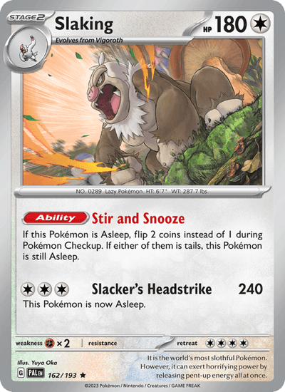 Slaking 162/193 Rare Paldea Evolved Pokemon Holo Near Mint