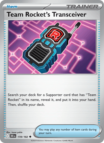 Team Rocket's Transceiver 178/182 Uncommon Destined Rivals Pokemon NM