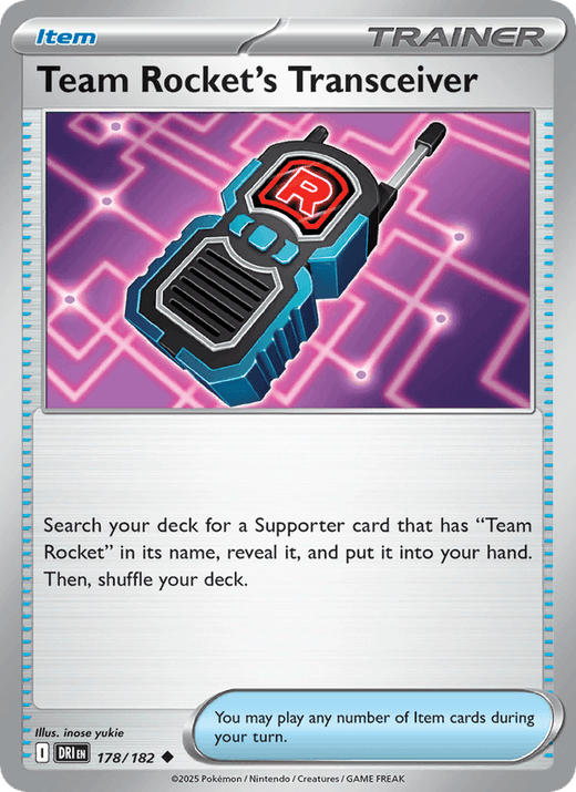 Team Rocket's Transceiver 178/182 Uncommon Destined Rivals Pokemon NM