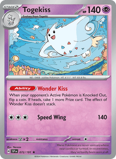 Togekiss 072/191 Rare Surging Sparks Pokemon Holo Near Mint
