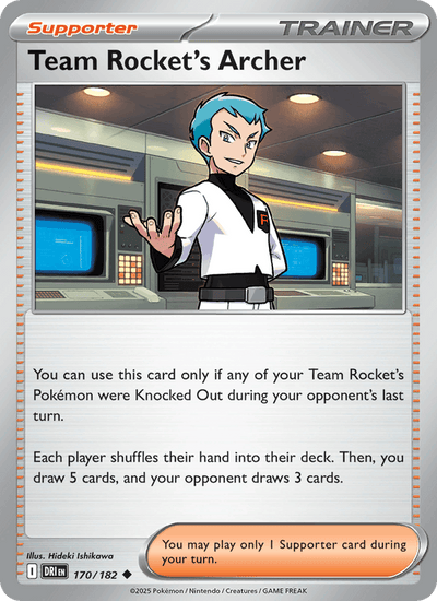 Team Rocket's Archer 170/182 Uncommon Destined Rivals Pokemon Near Mint
