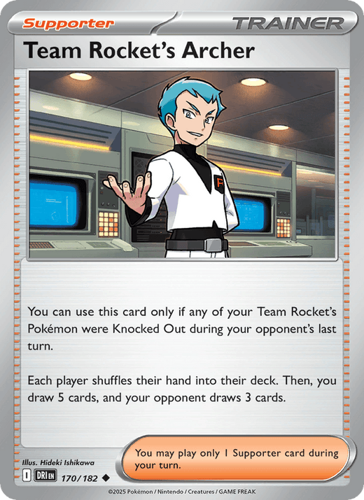 Team Rocket's Archer 170/182 Uncommon Destined Rivals Pokemon Near Mint
