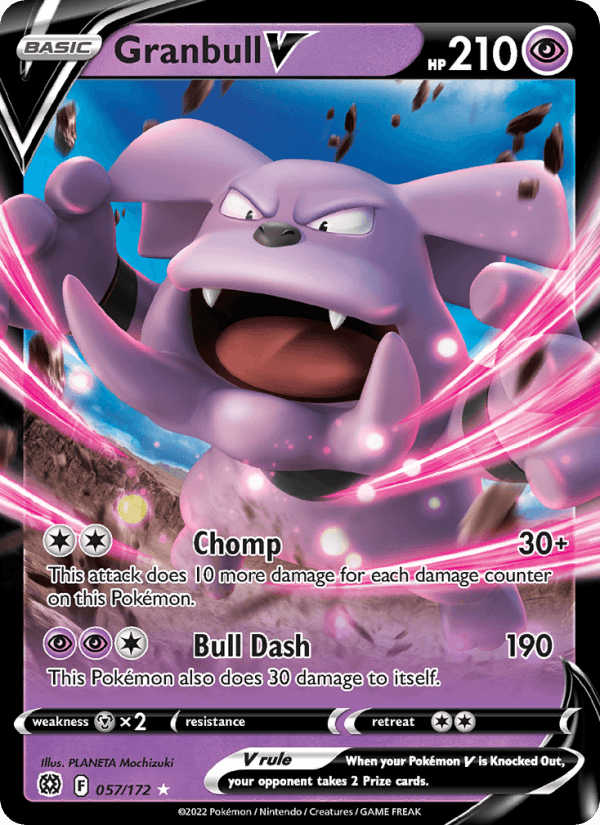 Granbull V 057/172 Holo V Rare Brilliant Stars Pokemon Near Mint