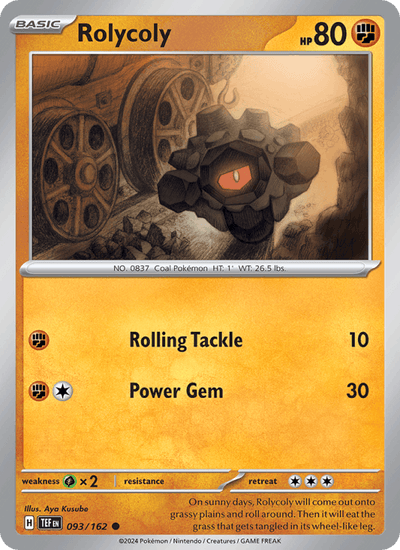 Rolycoly 093/162 Common Temporal Forces Pokemon Reverse Holo Near Mint