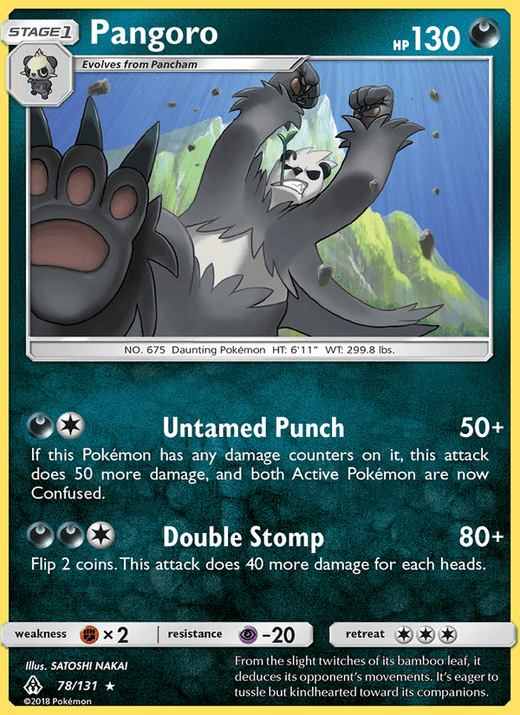 Pangoro 78/131 Rare Forbidden Light Pokemon Near Mint