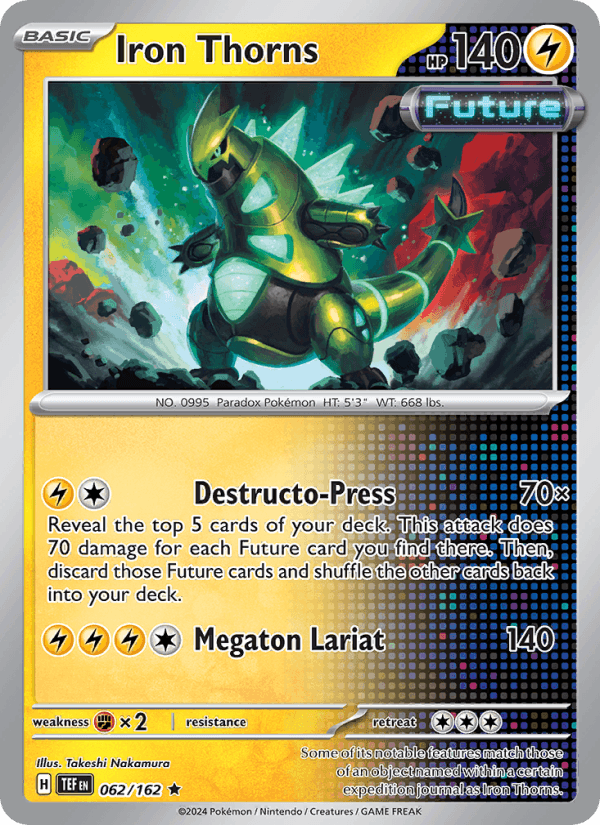 Iron Thorns 062/162 Rare Temporal Forces Pokemon Holo Near Mint