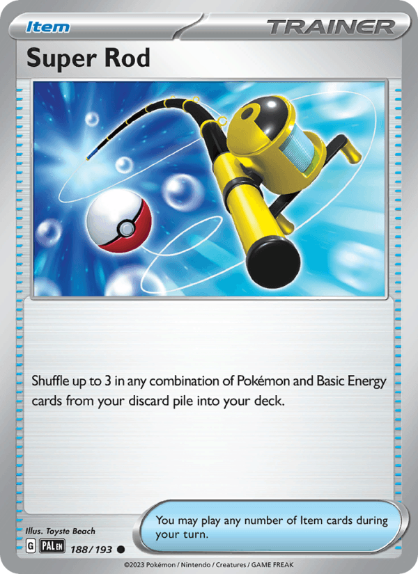 Super Rod 188/193 Common Paldea Evolved Pokemon Near Mint