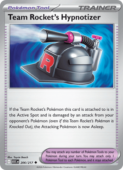 Team Rocket's Hypnotizer 206/217 Uncommon ME: Ascended Heroes Pokemon NM