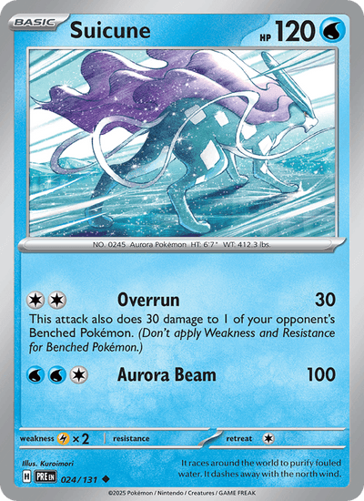 Suicune 024/131 Uncommon SV: Prismatic Evolutions Pokemon Reverse Holo Near Mint