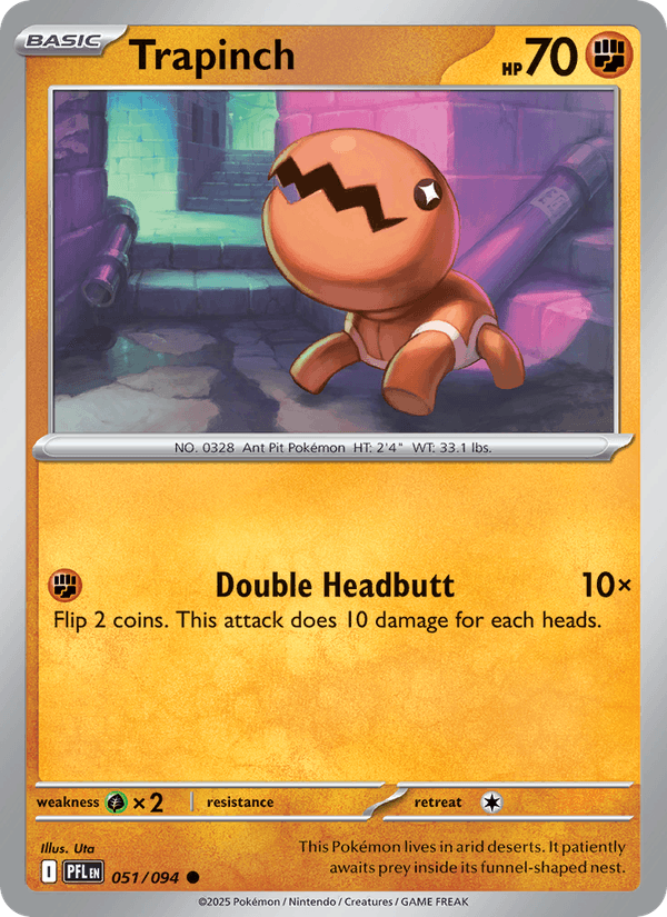 Trapinch 051/094 Common Phantasmal Flames Pokemon Near Mint