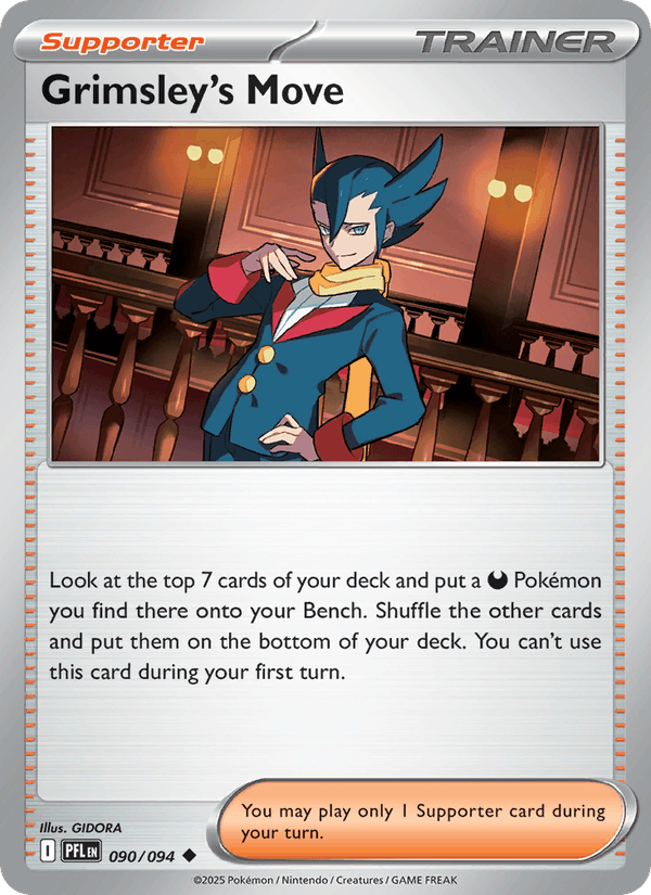 Grimsley's Move 090/094 Uncommon Phantasmal Flames Pokemon Reverse Holo NM
