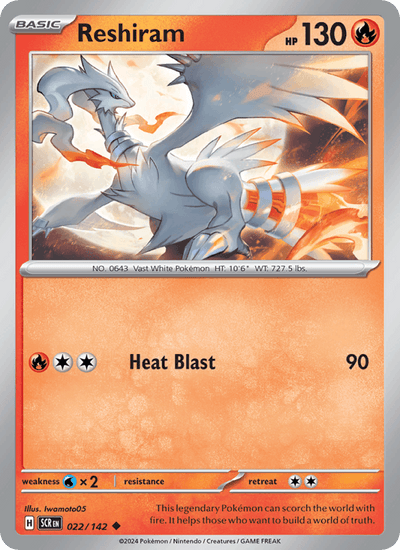 Reshiram 22/142 Uncommon Stellar Crown Pokemon Near Mint