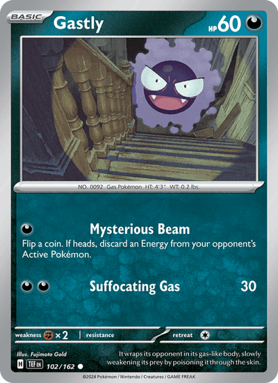 Gastly 102/162 Common Temporal Forces Pokemon Near Mint