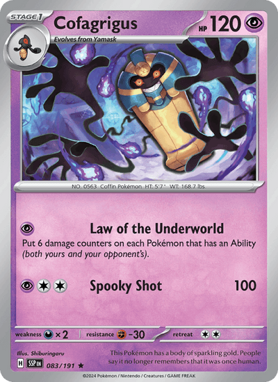 Cofagrigus 083/191 Rare Surging Sparks Pokemon Holo Near Mint