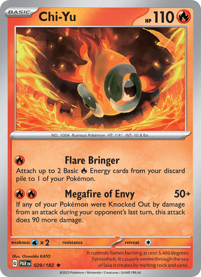 Chi-Yu 029/182 Rare Paradox Rift Pokemon Near Mint