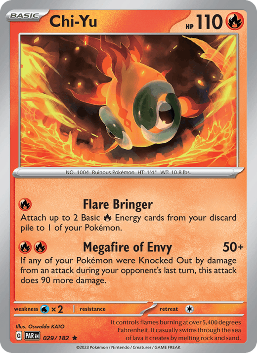 Chi-Yu 029/182 Rare Paradox Rift Pokemon Near Mint