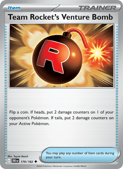 Team Rocket's Venture Bomb 179/182 Uncommon Destined Rivals Pokemon NM