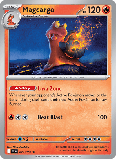 Magcargo 029/162 Rare Temporal Forces Pokemon Near Mint