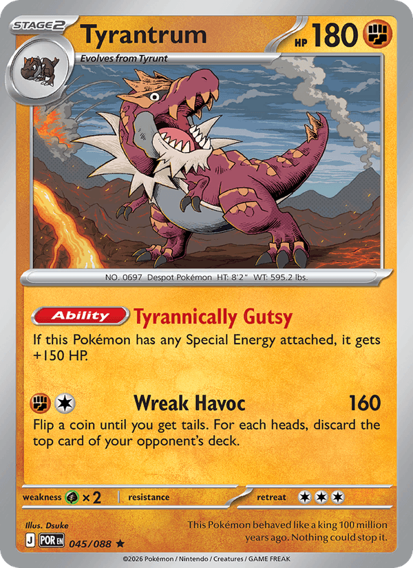 Tyrantrum 045/088 Holo Rare Perfect Order Pokemon Holo Near Mint