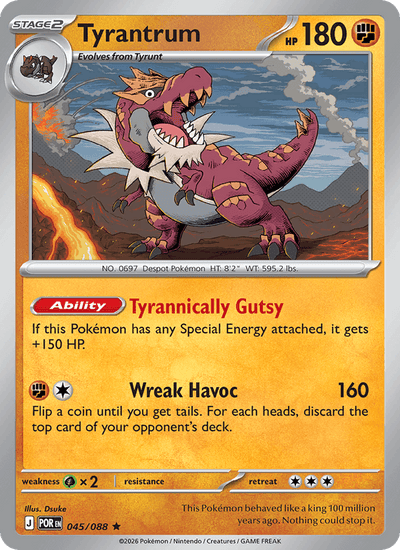 Tyrantrum 045/088 Holo Rare Perfect Order Pokemon Holo Near Mint