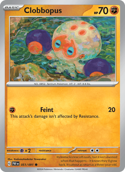 Clobbopus 051/091 Common Paldean Fates Pokemon Near Mint