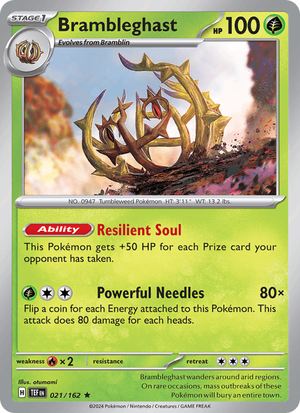 Brambleghast 021/162 Rare Temporal Forces Pokemon Holo Near Mint