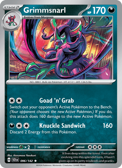 Grimmsnarl 96/142 Rare Stellar Crown Pokemon Holo Near Mint