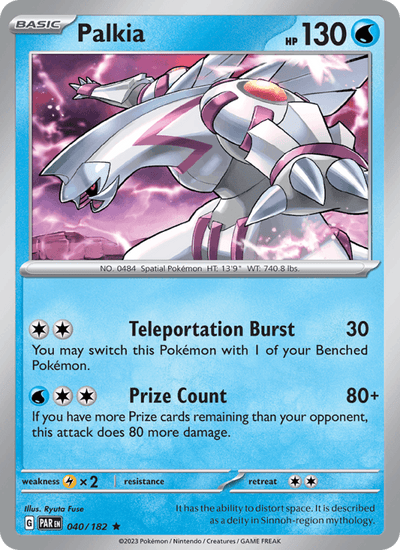 Palkia 040/182 Rare Paradox Rift Pokemon Holo Near Mint