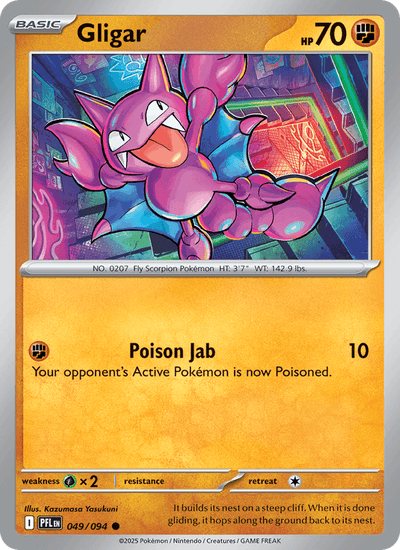 Gligar 049/094 Common Phantasmal Flames Pokemon Near Mint